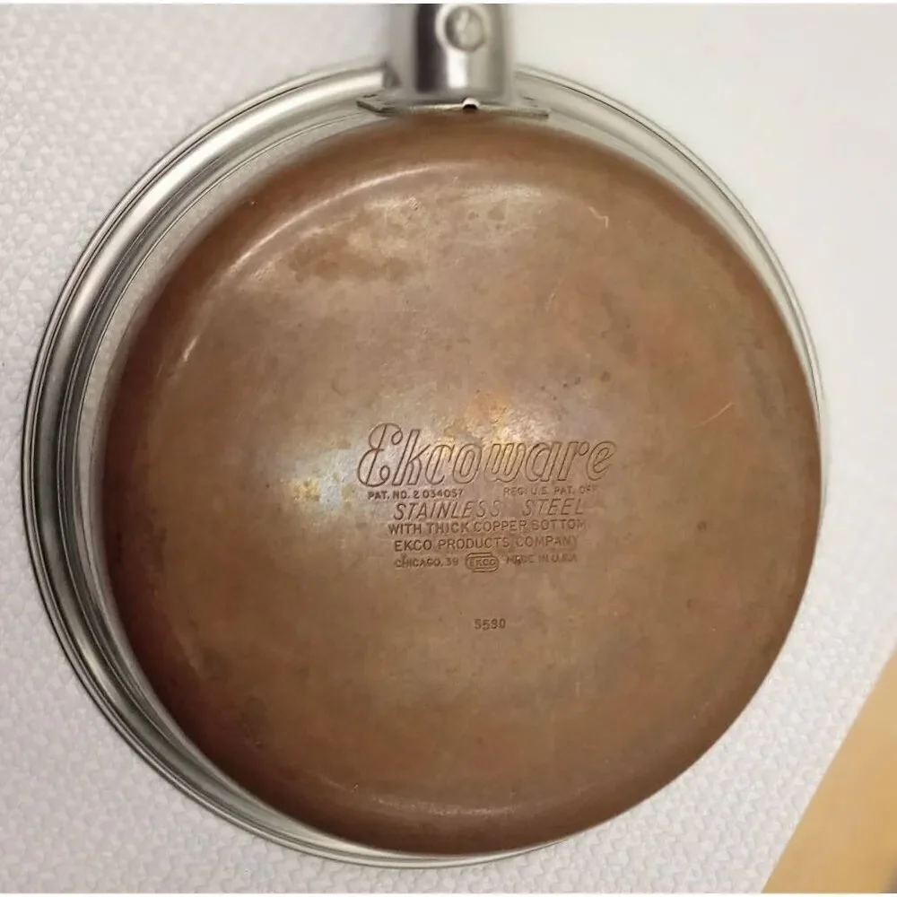 Vintage ekcoware aluminum and copper 6 in. frying pan